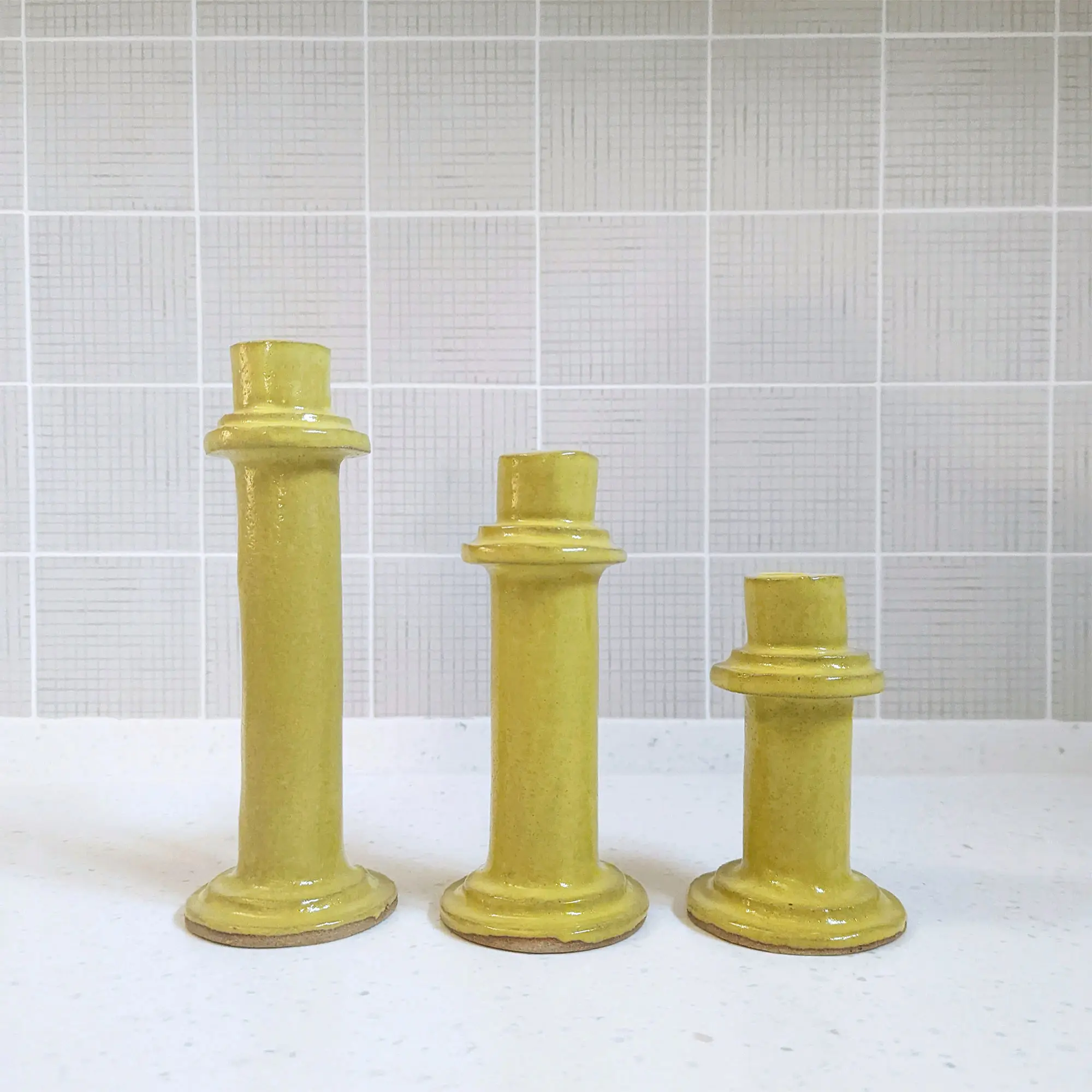 Citrus Yellow Candlestick by Kelly Jessiman