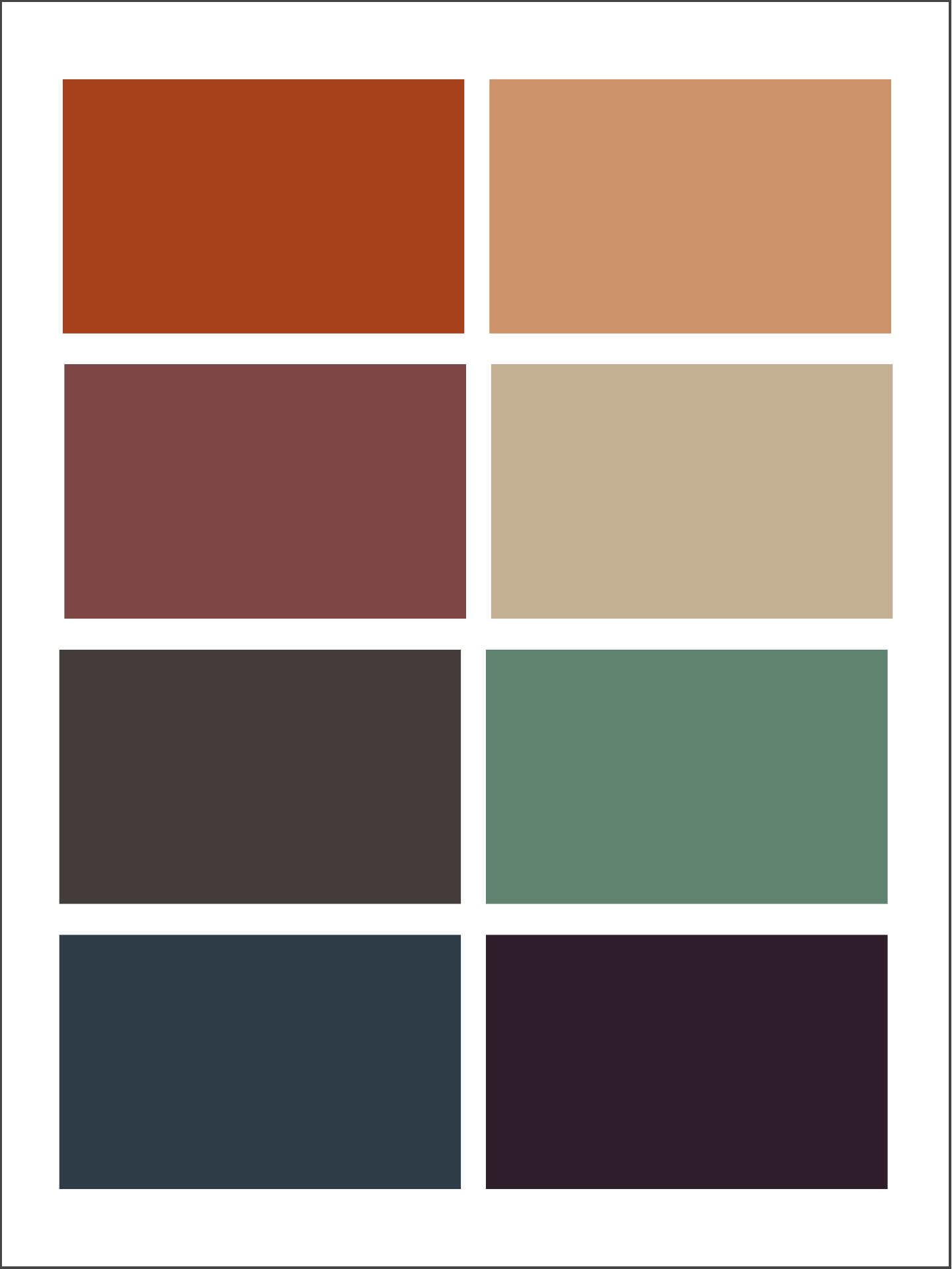 Colour swatches from Pluck's Eco collection.