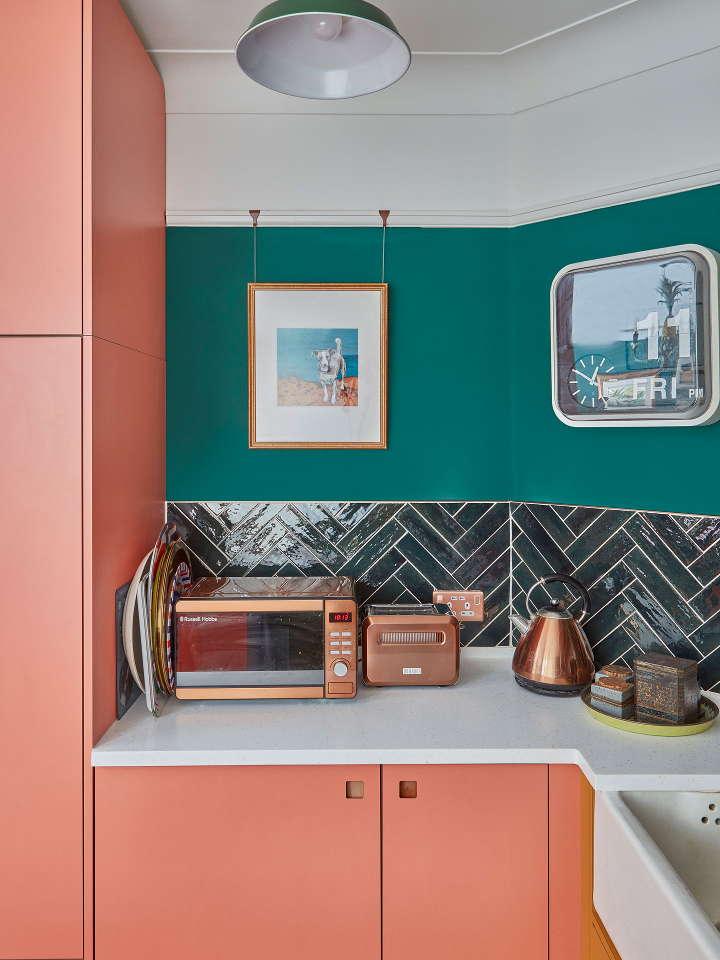 Multi-coloured kitchen design inspiration in Wandsworth.
