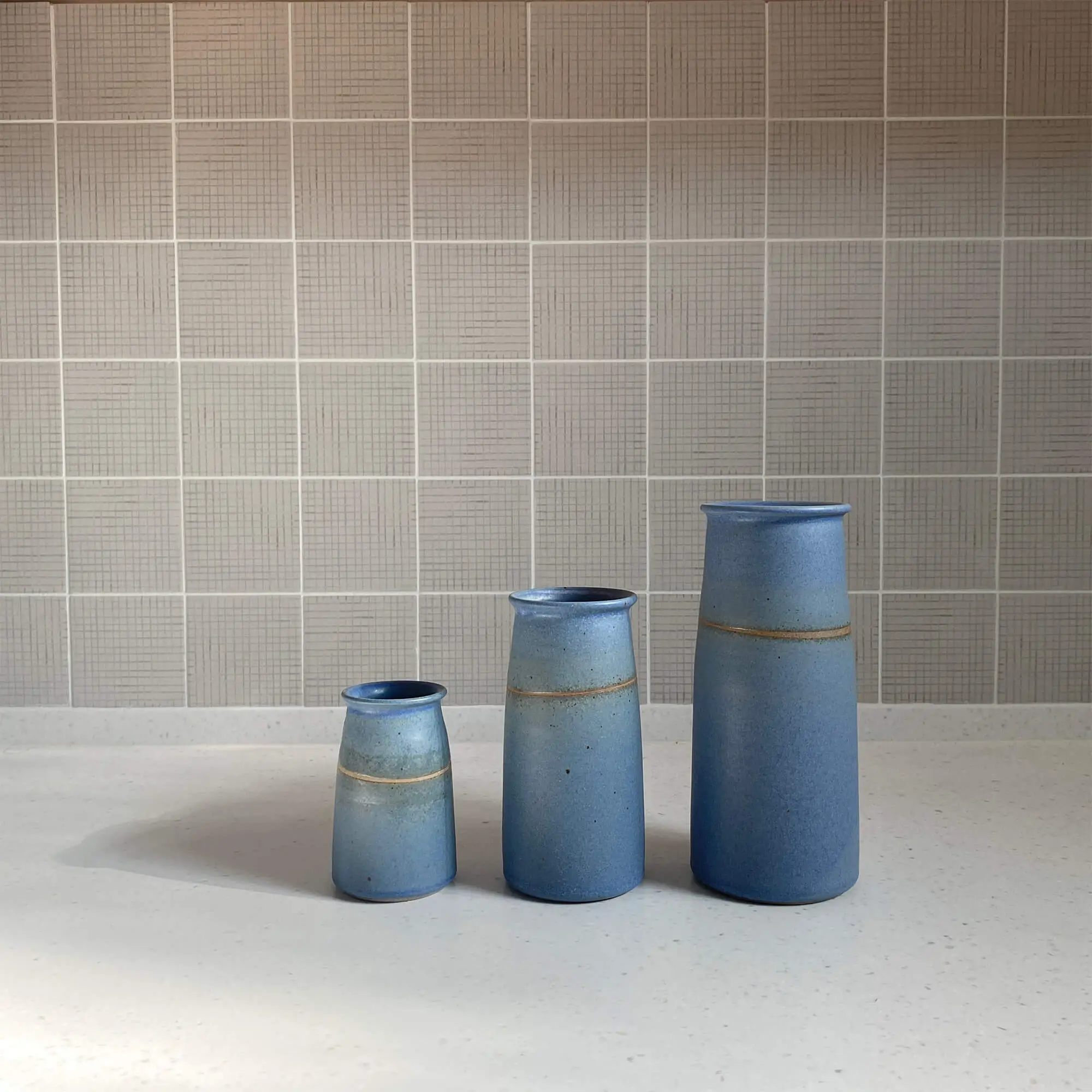 Medium Blue Vase by Tony Gant