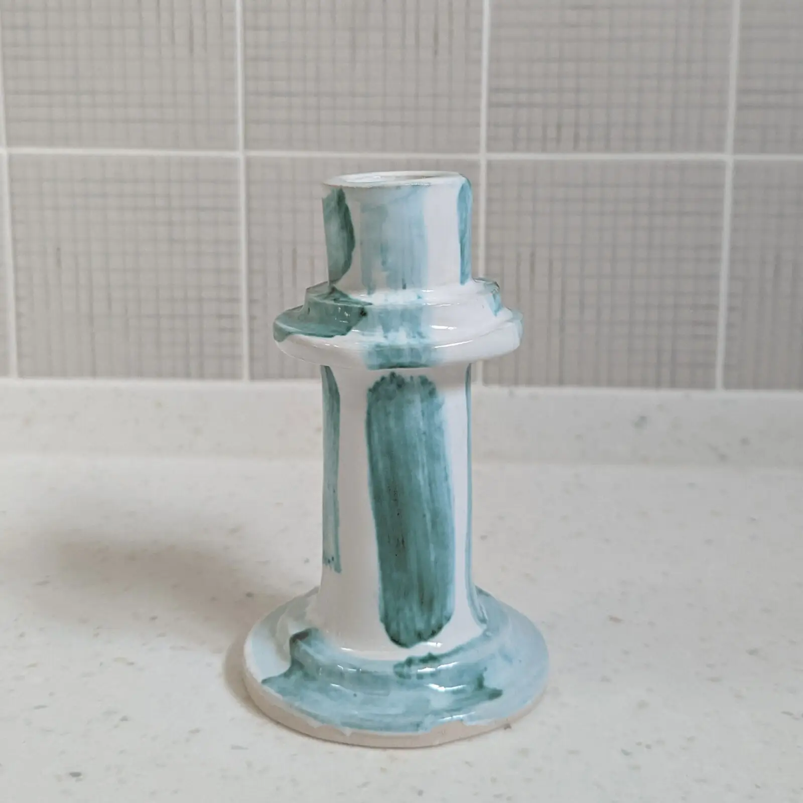 Streaky Green Candlestick by Kelly Jessiman - Image 2