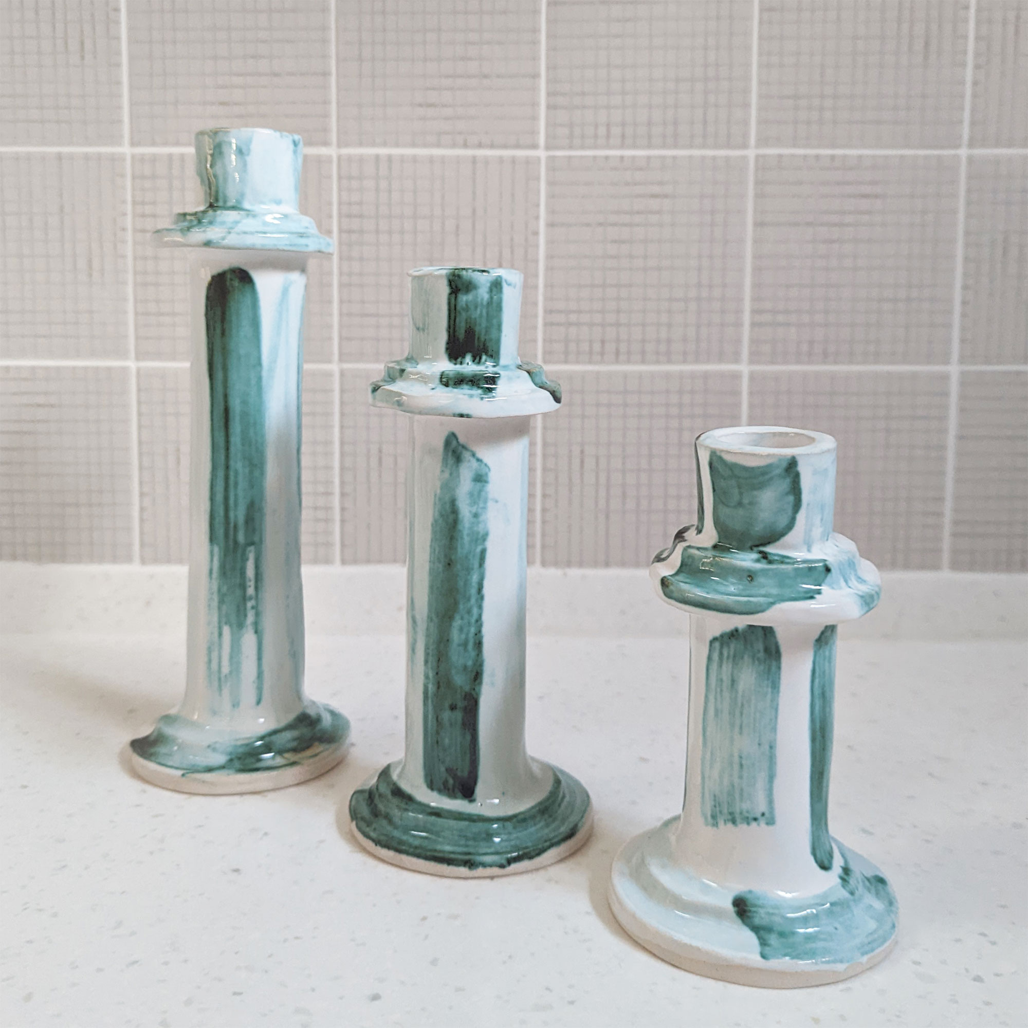 Streaky Green Candlestick by Kelly Jessiman - Image 6