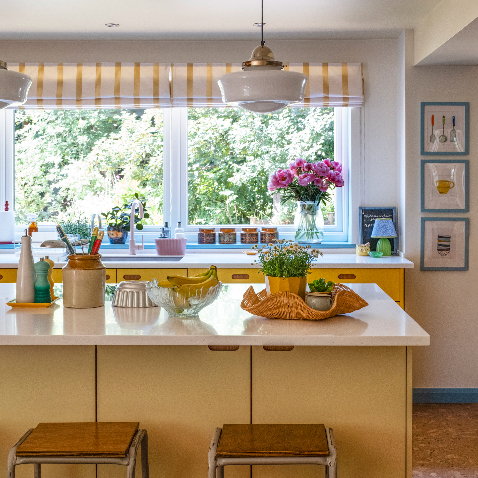 Pale shade of soft, buttery yellow from Pluck's core colour collection, a fresh yet warm hue.