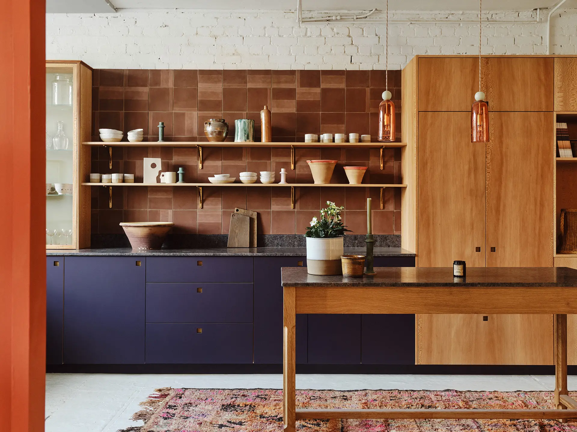 A new interiors destination in East London by tile specialists Bert and May, featuring a Pluck kitchen.