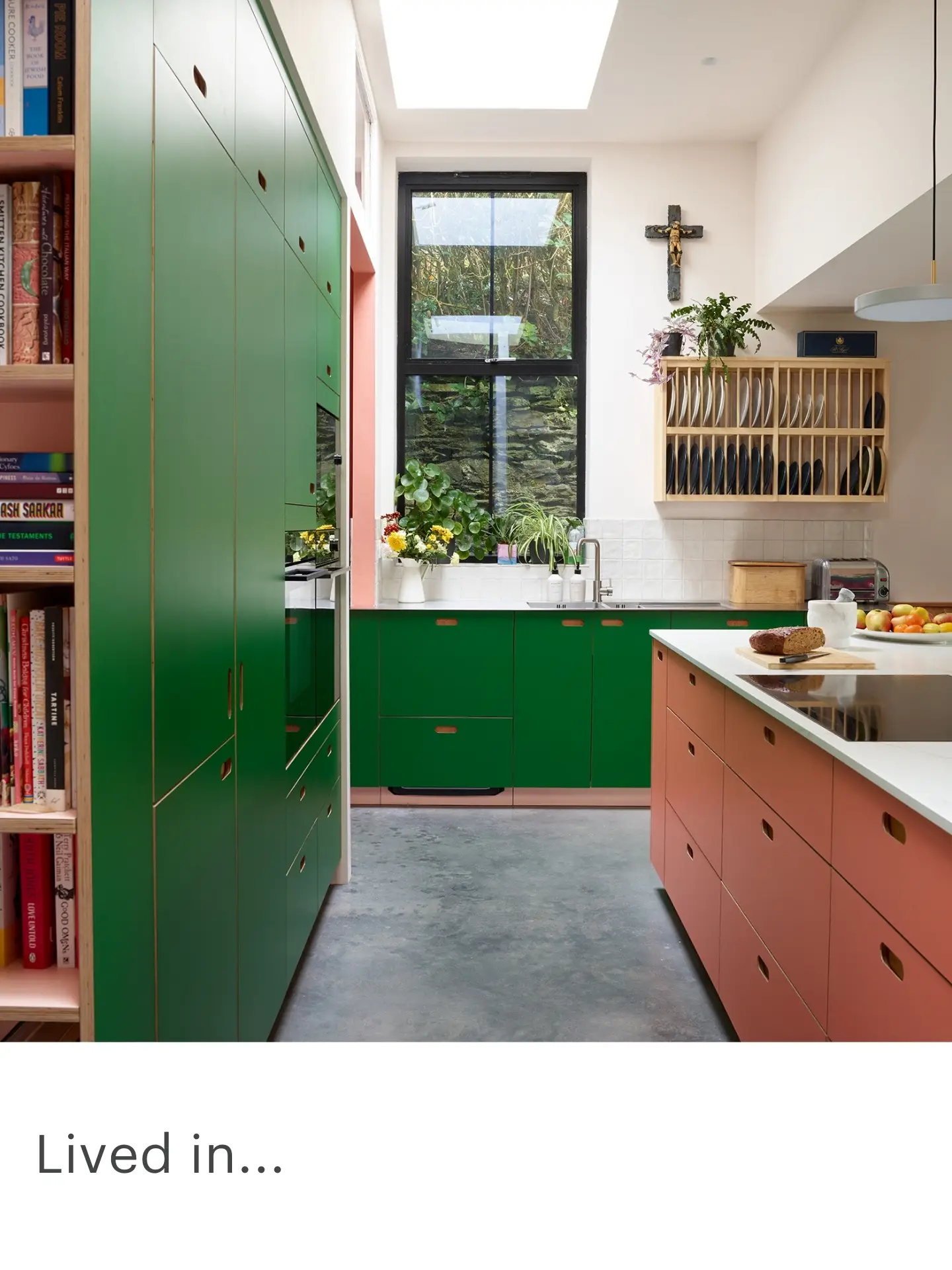 Pink and Green Family Kitchen by Pluck