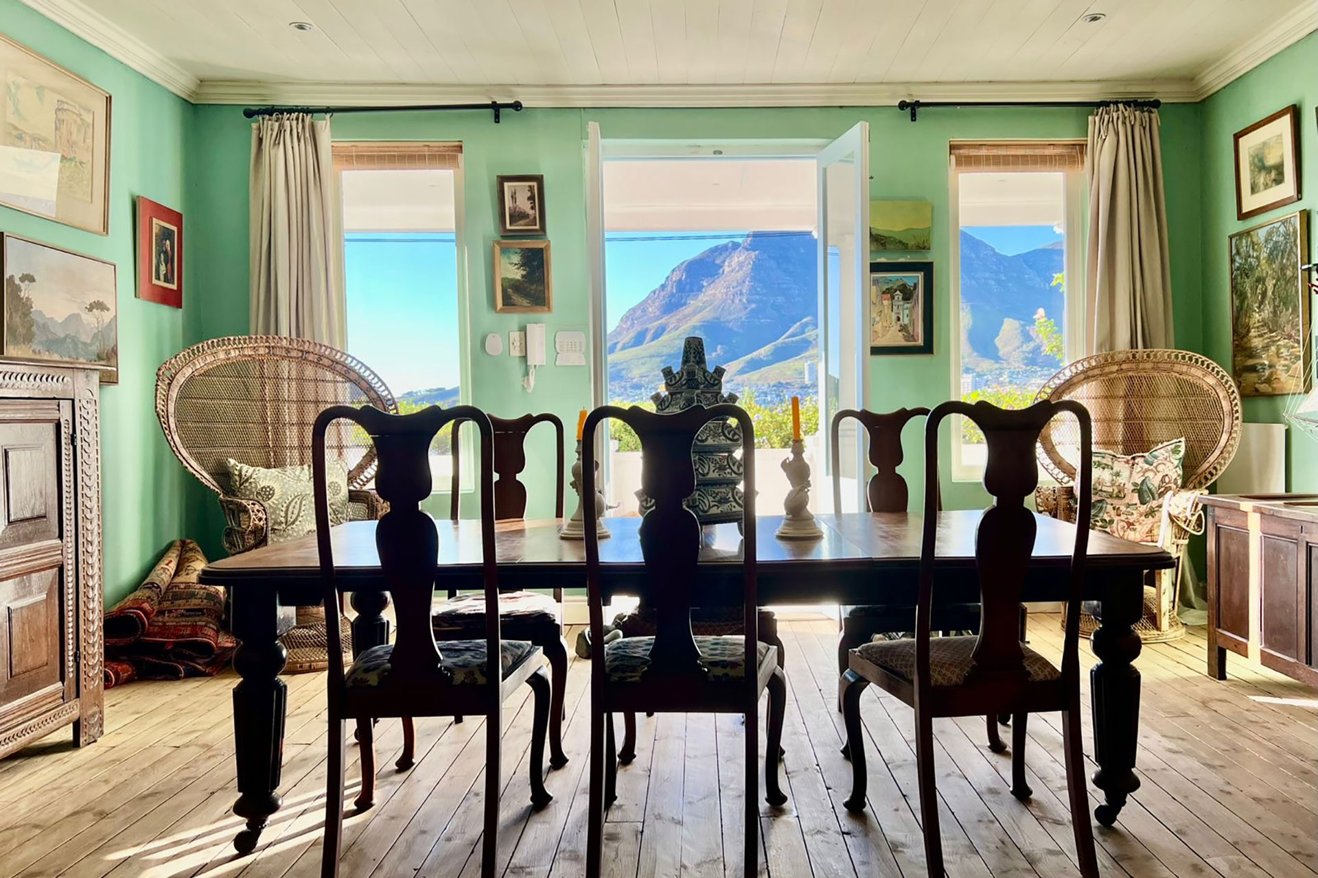 Dominic Touwen's Colourful Home in Cape Town with views across the mountains