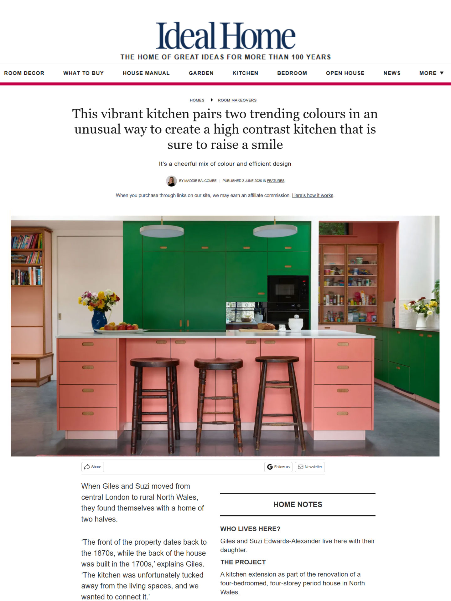 Pluck Kitchen in Ideal Home June 2026